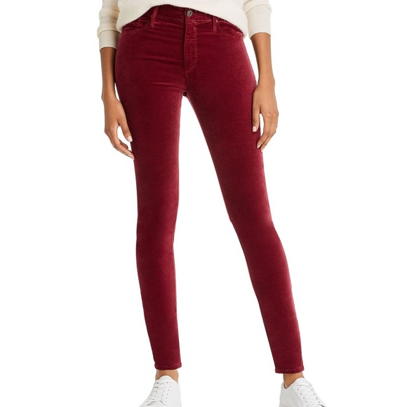 Ag Adriano Goldschmied Pants - AG Farrah skinny high rise red velvet jeans!